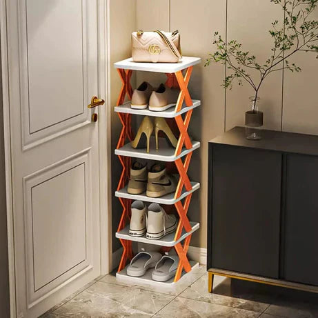 5 Layer Folding Shoe Rack Organizer with X-Shape Design