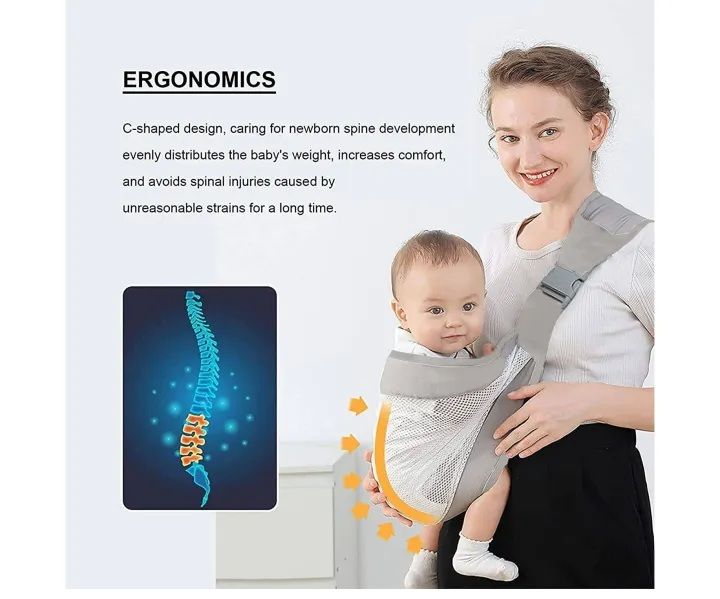 🤱 Adjustable Newborn Baby Carrier Sling – Breathable Wrap with Shoulder Support for Comfortable Feeding