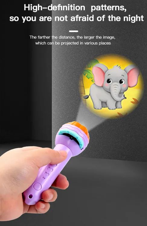 Kids Flashlight Projector Toy – 8-Image Story Torch Lamp for Fun Learning & Bedtime Play