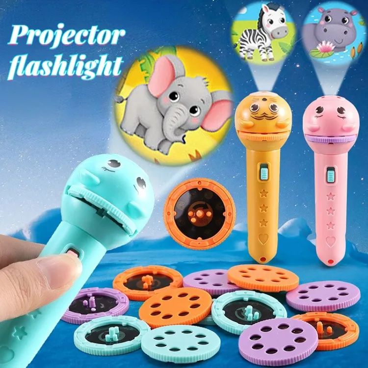 Kids Flashlight Projector Toy – 8-Image Story Torch Lamp for Fun Learning & Bedtime Play