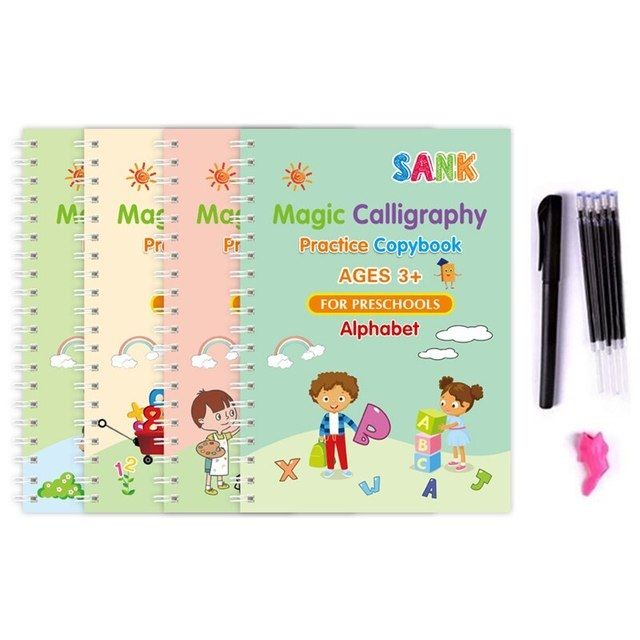 ✍️ Magic Practice Copybook (4 Books Set) – Montessori Tracing & Handwriting for Kids
