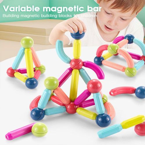 🧲 Magnetic Bar Blocks (25 Pieces) – Creative Construction Set for Smart Kids