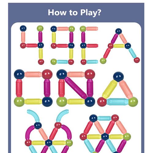 🧲 Magnetic Bar Blocks (25 Pieces) – Creative Construction Set for Smart Kids