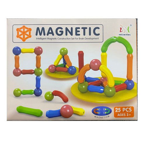 🧲 Magnetic Bar Blocks (25 Pieces) – Creative Construction Set for Smart Kids