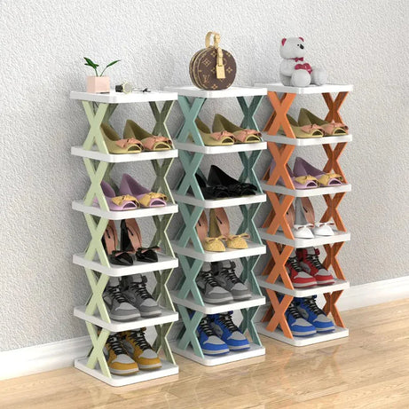 5 Layer Folding Shoe Rack Organizer with X-Shape Design