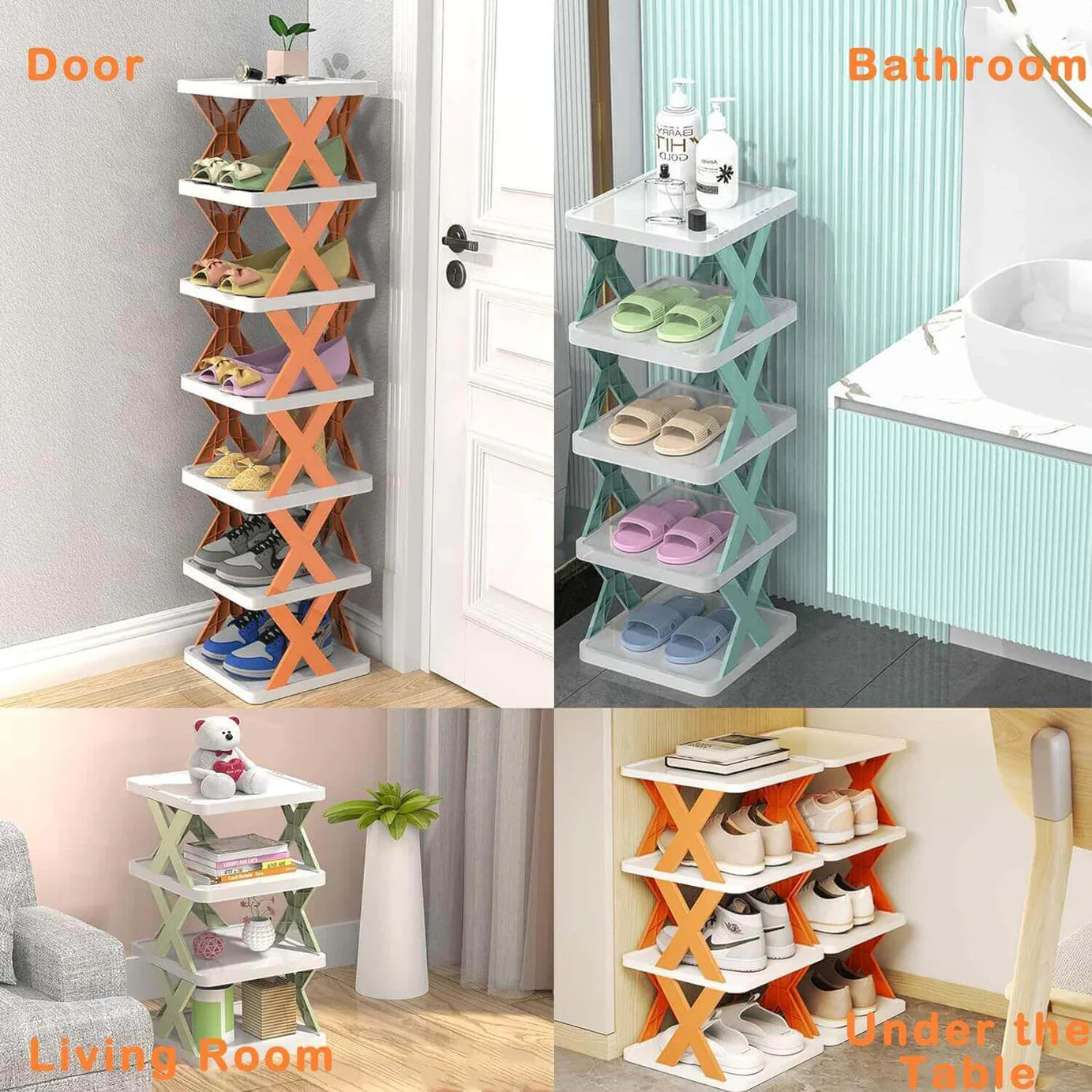 5 Layer Folding Shoe Rack Organizer with X-Shape Design